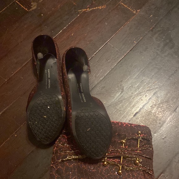 Chinese Laundry hold forever giraffe brown multi heels & purse set - Picture 6 of 9